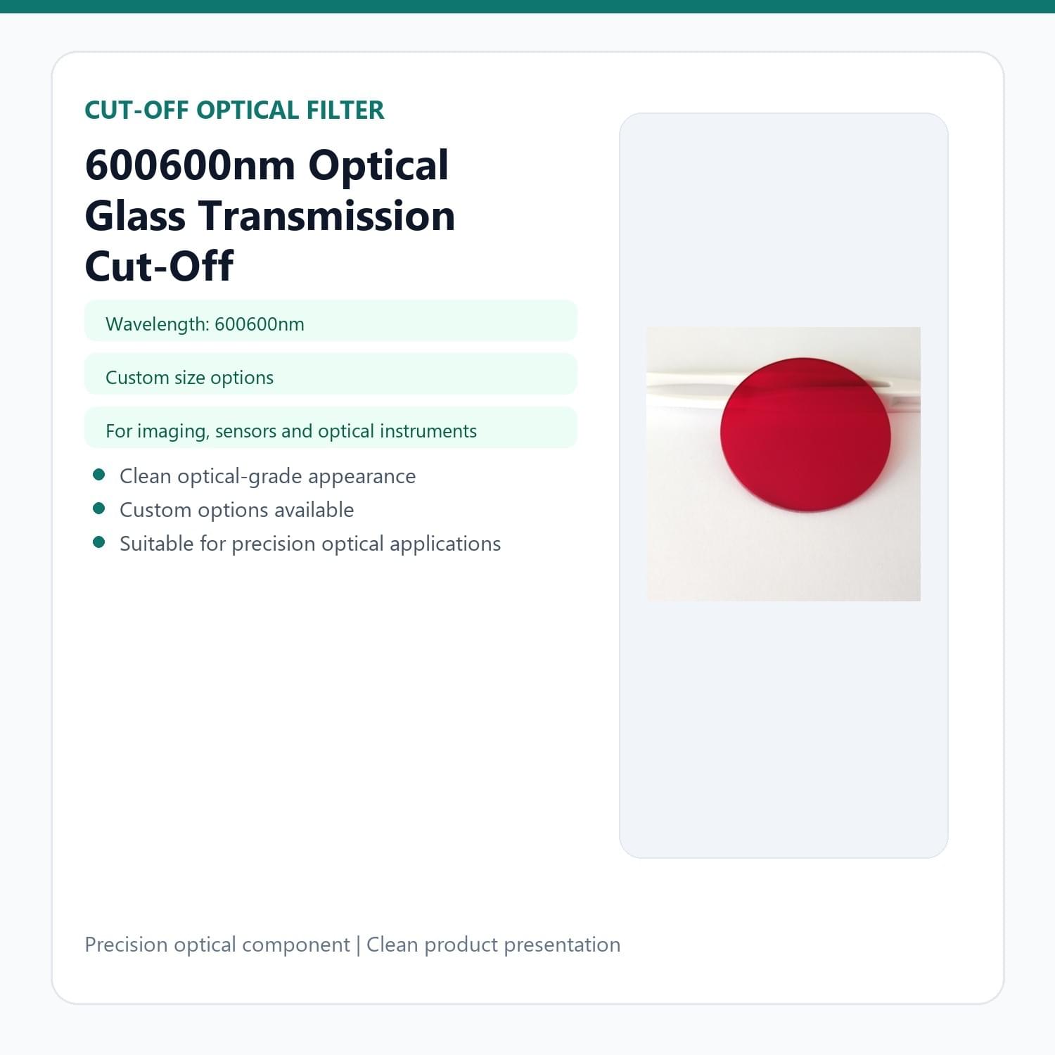 600600nm Optical Glass Transmission Cut-Off HB