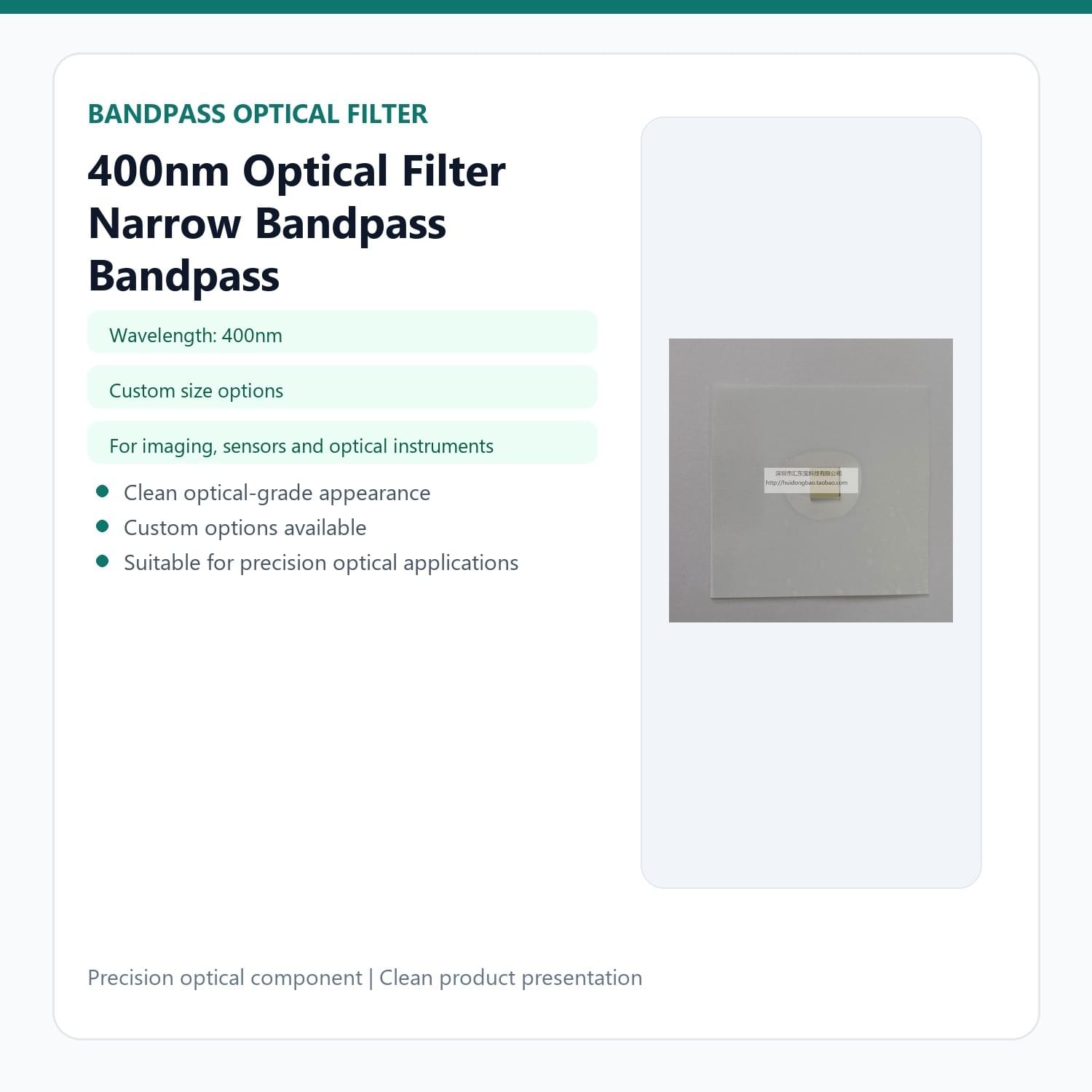 400nm Optical Filter Narrow Bandpass Bandpass 405