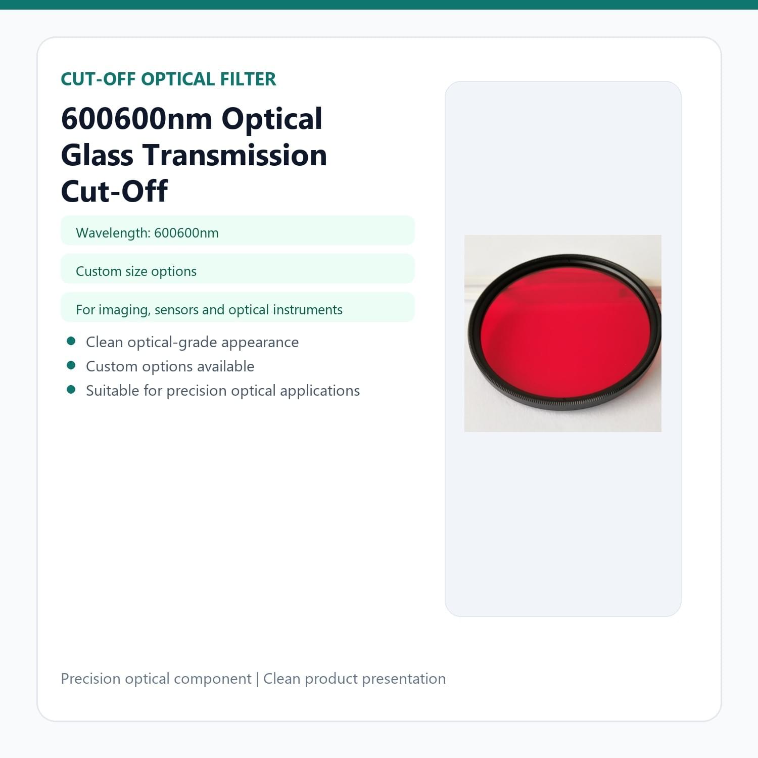 600600nm Optical Glass Transmission Cut-Off HB