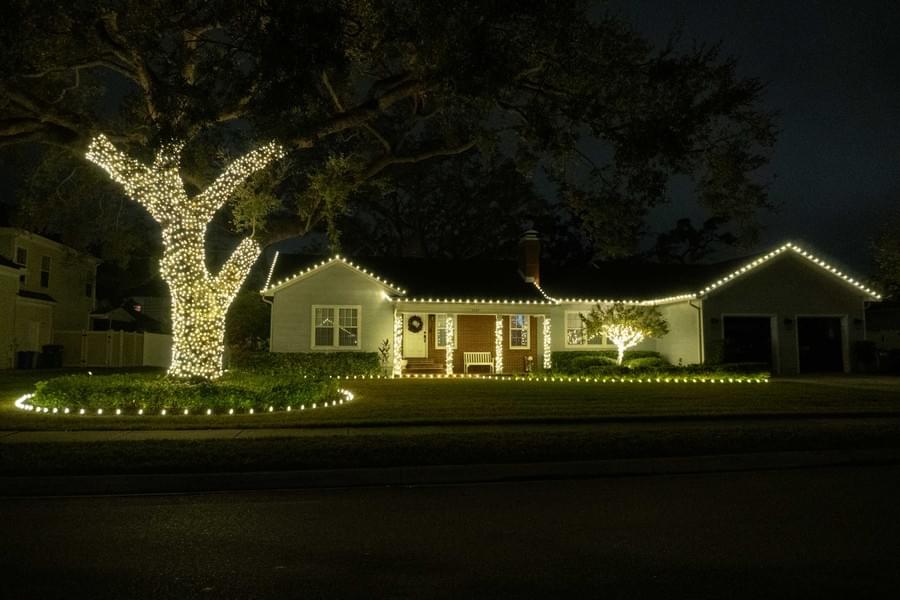 Custom designed Christmas light display with renderings in Tampa
