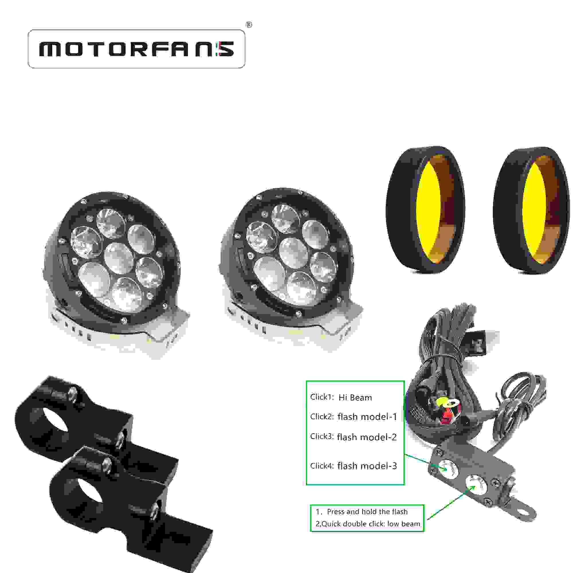 Motorfans Motorcycle LED Light Kits, Accessories motor fans lightsmotor fans aux lights