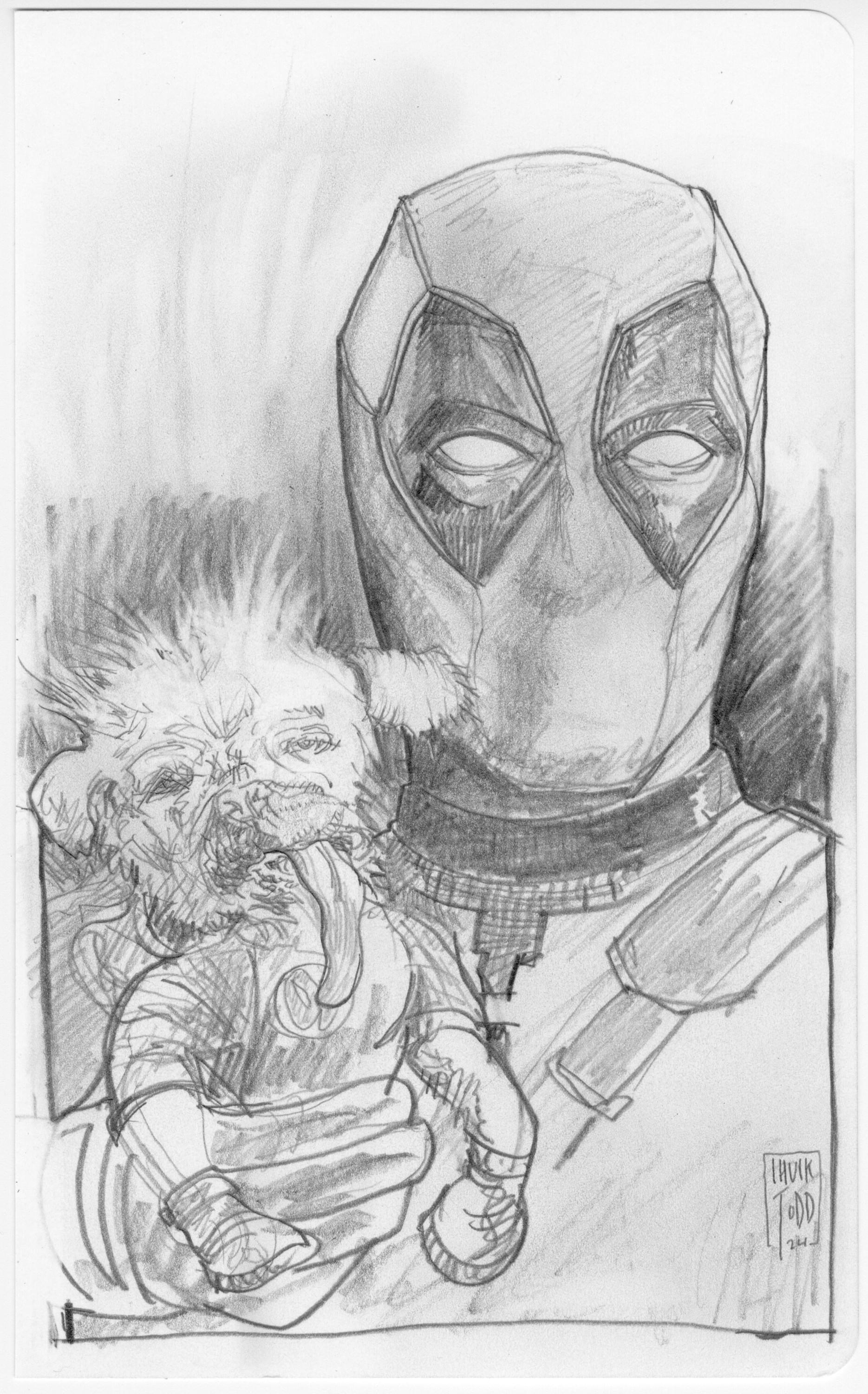 deadpool drawing realistic