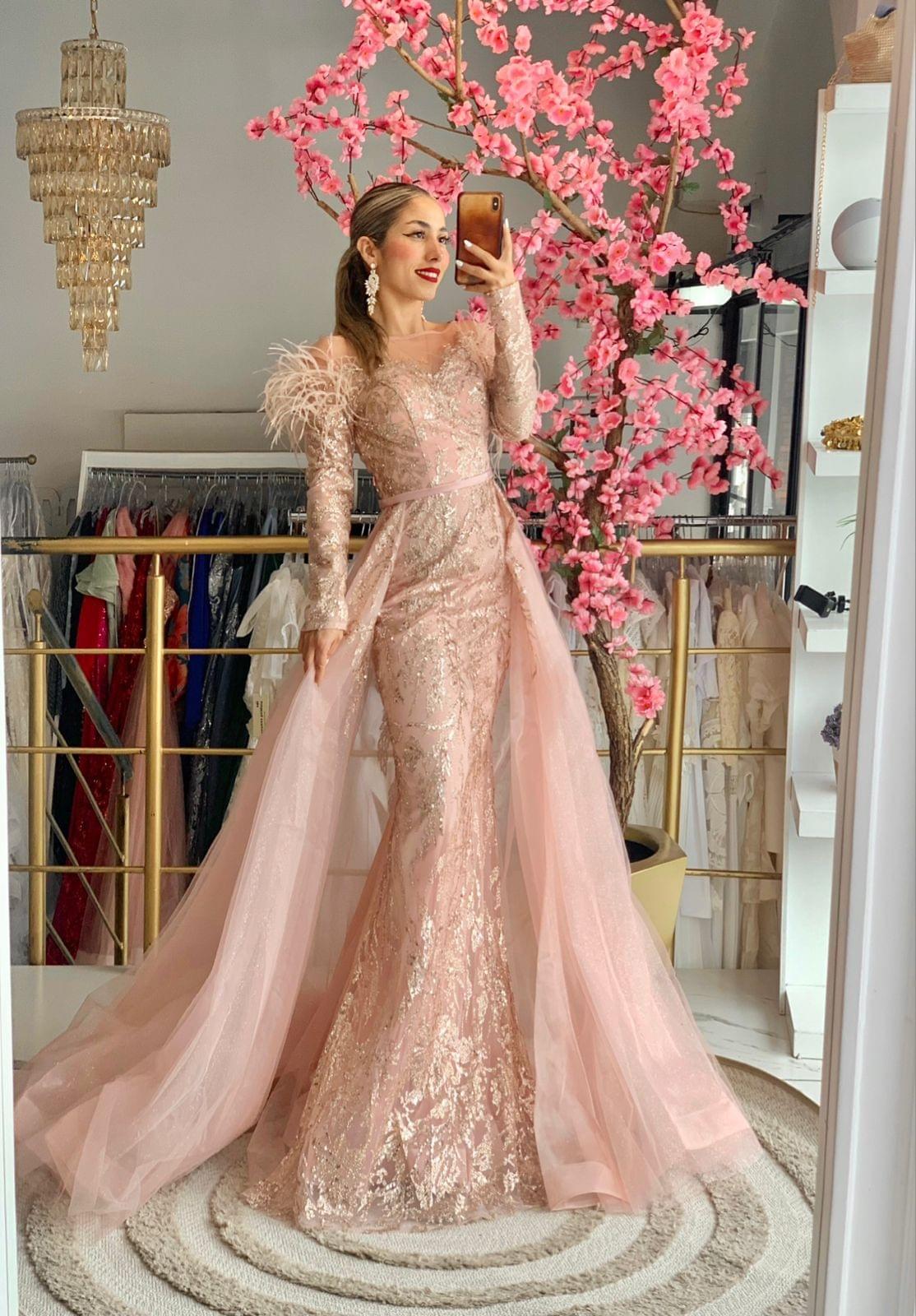 Gown Vestidos Elegantes Rosa Gold Rosa Palo Vestidos Largos Con