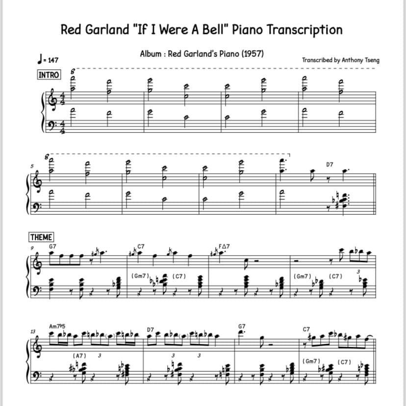 AT Jazz Piano Transcription
