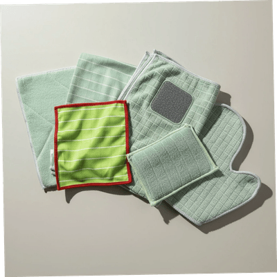 Kit Microfibre Bambou 6 pièces avec laveur, gant, éponge et fibres de finition