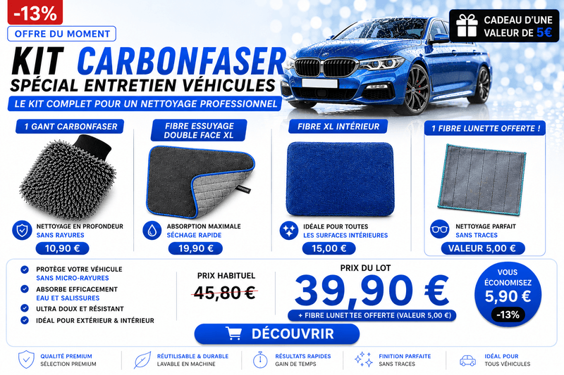 Kit Carbonfaser entretien et nettoyage voiture IDASTUCE