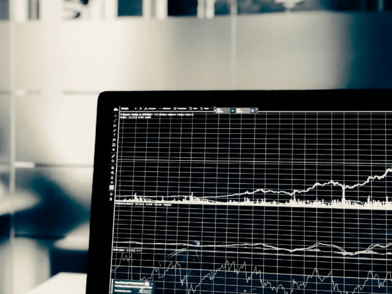 etf investing graph on computer screen