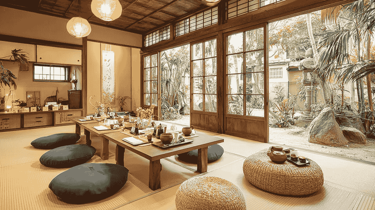 Japanese private tea ceremony minimal setting Japanese private tea ceremony minimal setting