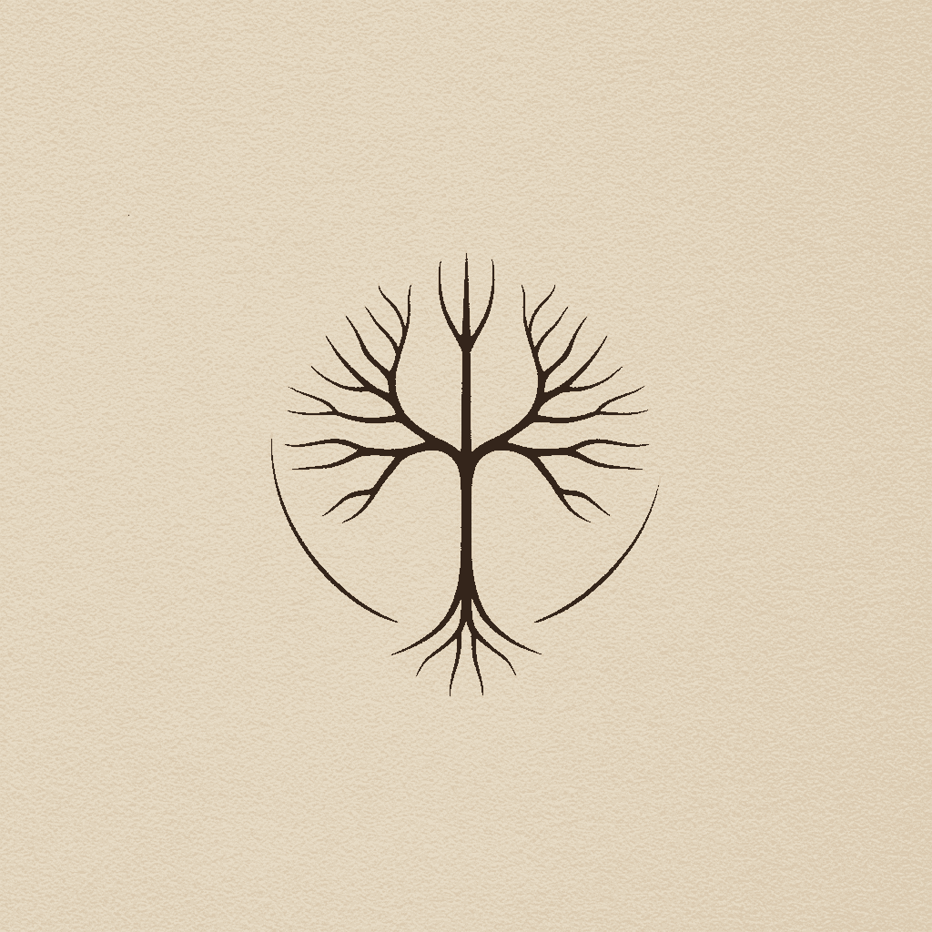 Minimalist line icon representing nervous system balance and the biological roots of burnout Minimalist line icon representing nervous system balance and the biological roots of burnout