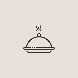 Dining cloche icon representing private chef experiences. Dining cloche icon representing private chef experiences.