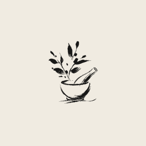 “Sumi-e style icon showing a small bowl, herbs, and a mortar and pestle, symbolizing personalized sensory rituals crafted at the Earth Lab and Alchemy Bar to support grounding and emotional clarity “Sumi-e style icon showing a small bowl, herbs, and a mortar and pestle, symbolizing personalized sensory rituals crafted at the Earth Lab and Alchemy Bar to support grounding and emotional clarity