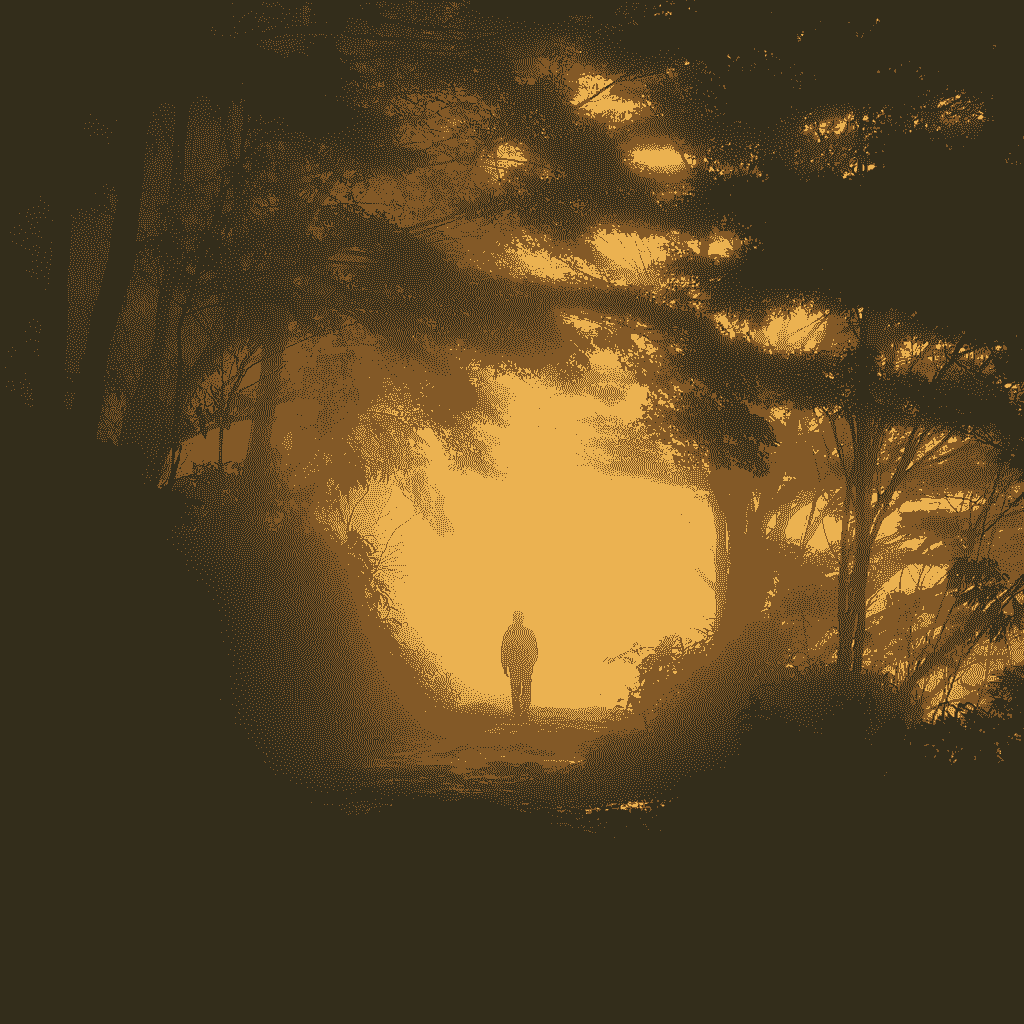 Person walking through soft golden light in a minimalist nature scene symbolizing personal burnout recovery, nervous system healing, and the Revo community experience Person walking through soft golden light in a minimalist nature scene symbolizing personal burnout recovery, nervous system healing, and the Revo community experience