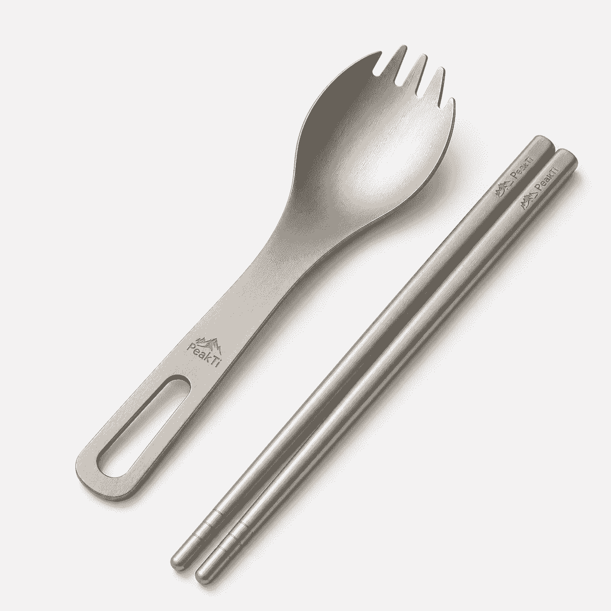 titanium camping utensils including spork and chopsticks titanium camping utensils including spork and chopsticks