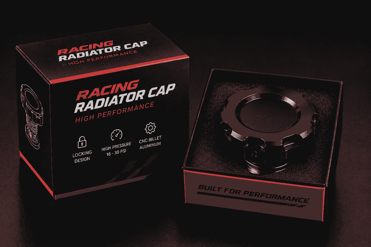 Custom retail packaging solution for private label racing radiator caps Custom retail packaging solution for private label racing radiator caps