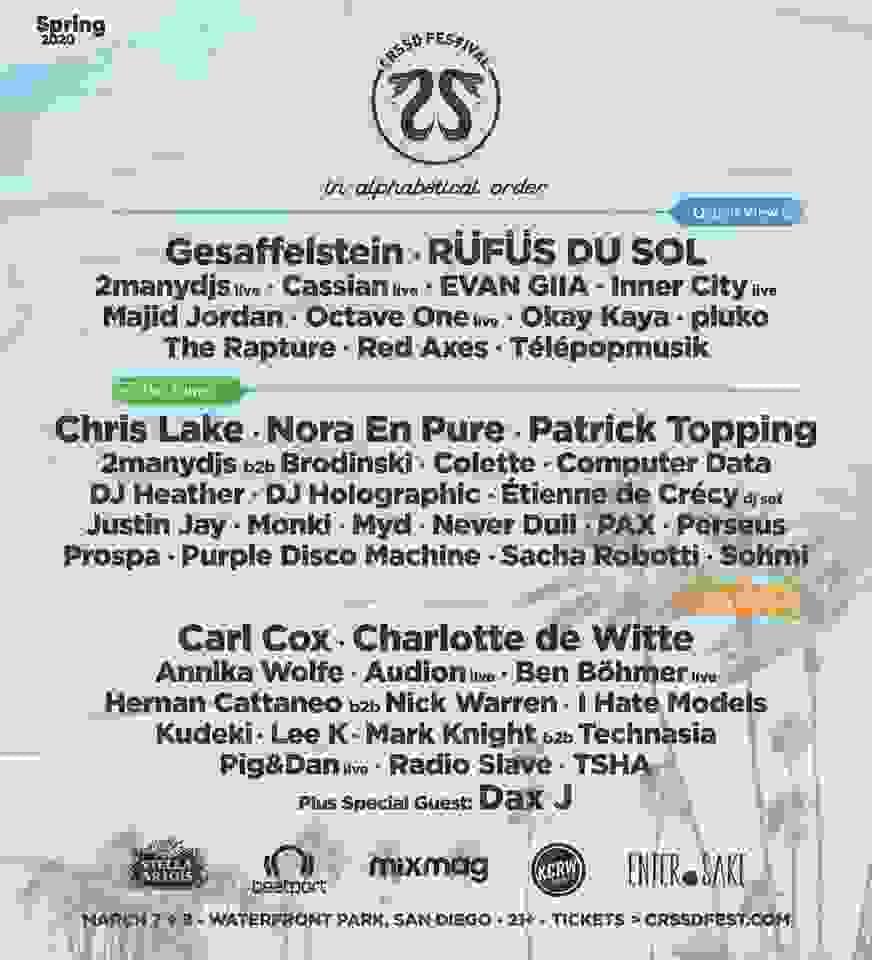 CRSSD Festival Spring 2020 flyer