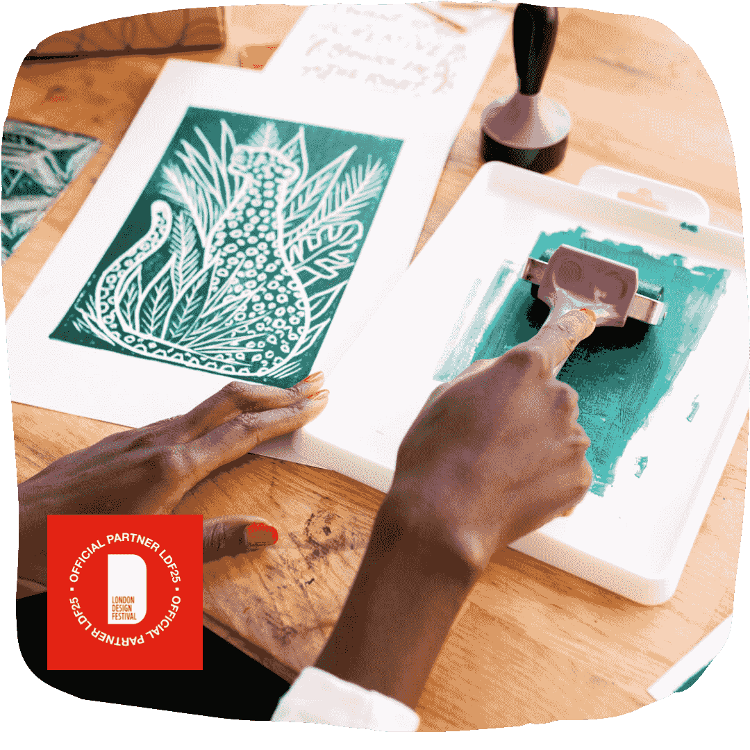 Lino printing with London Design Festival 2025
