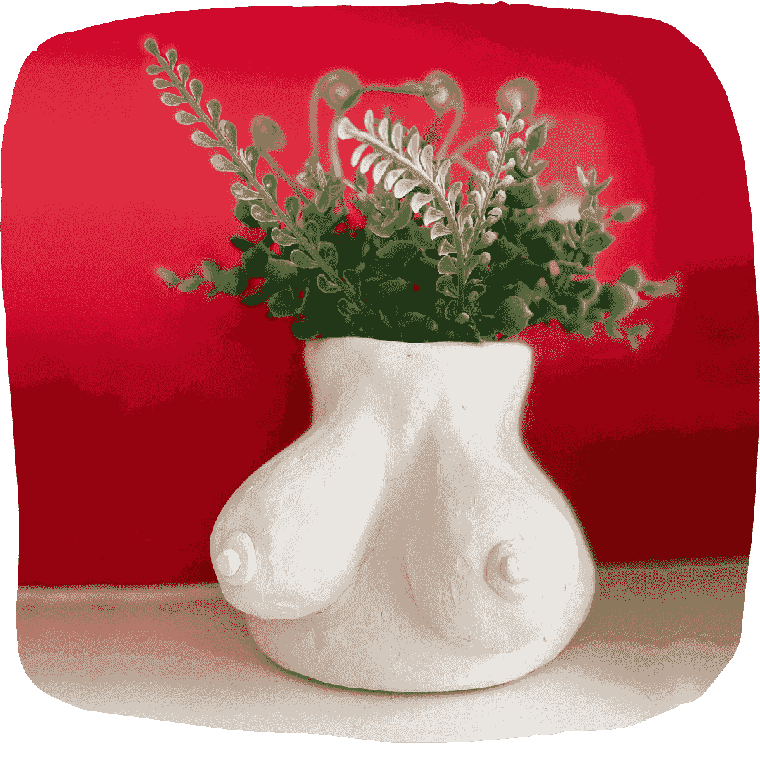 Handmade pottery boob pot creative class at M.Y.O London