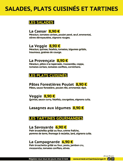 Les salades d'Ernest, boulangerie Manosque Les salades d'Ernest, boulangerie Manosque