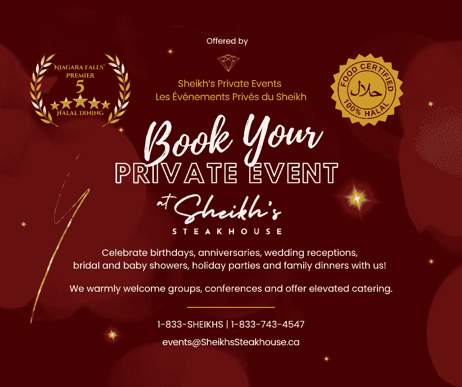 Book Your Private Event at Sheikh's Steakhouse Event Venue Book Your Private Event at Sheikh's Steakhouse Event Venue