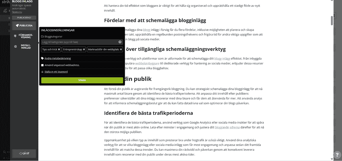 Använd Strikingly för att marknadsföra din blogg