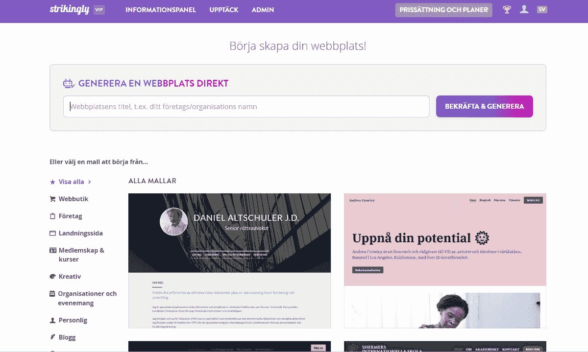 Hur kan Strikingly hjälpa till?