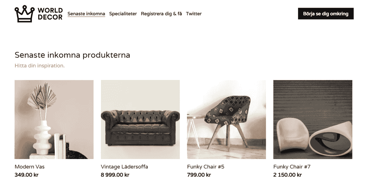 Redo att Sälja Dina Möbler Online med Strikingly?