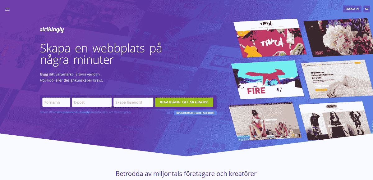 Ställa in din designtidskriftswebbplats med Strikingly