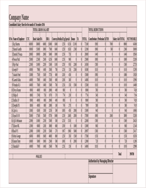 Payroll system excel template