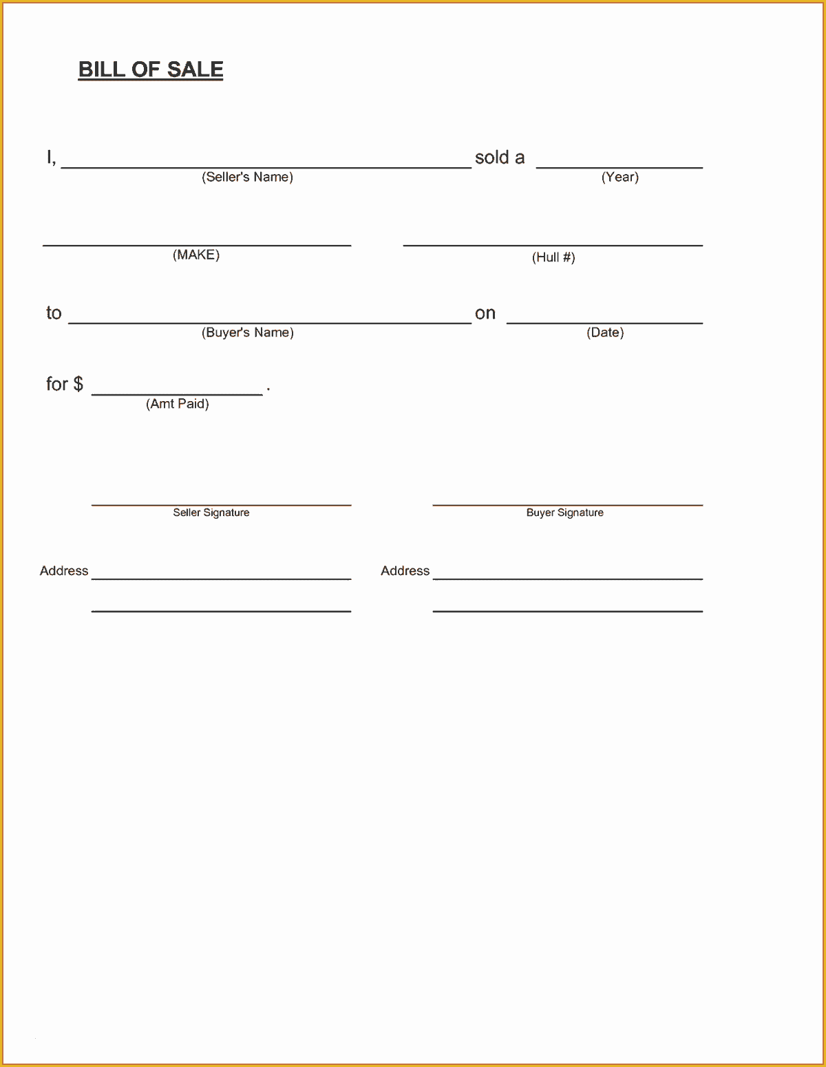 Bill of sale ga template