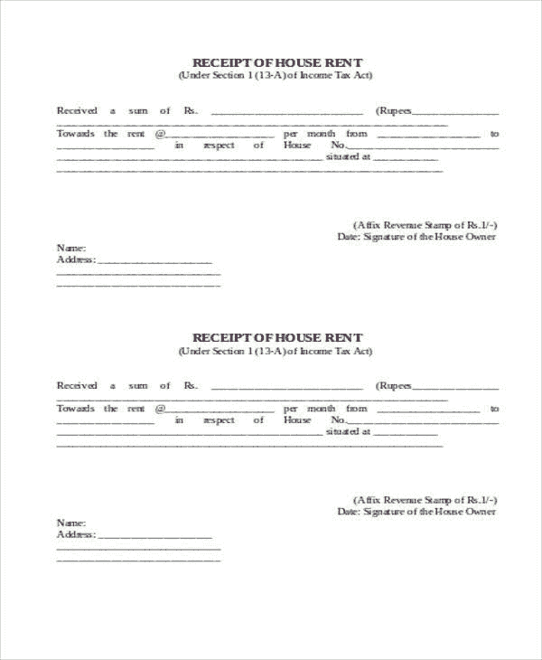 Receipt for improvement on rent house