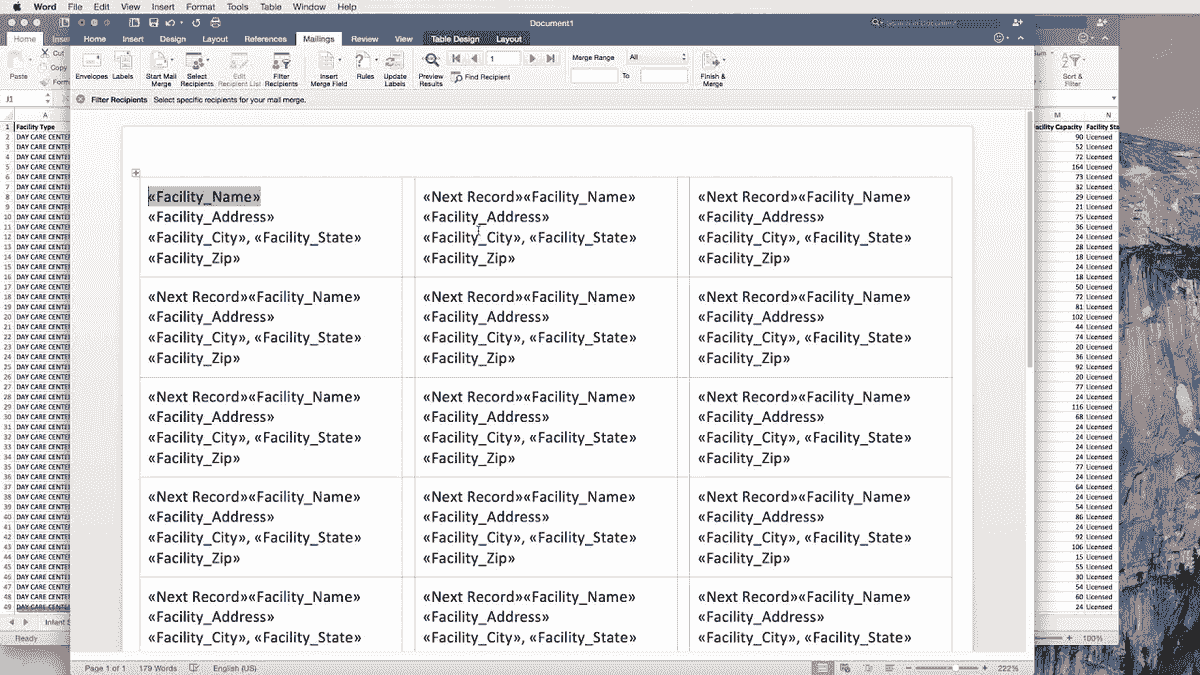 How to print address labels from word document