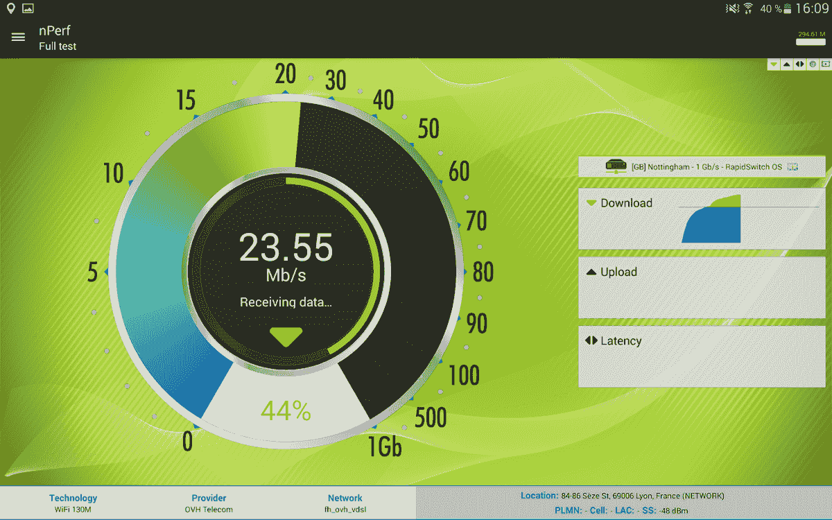 Wifi download speed test