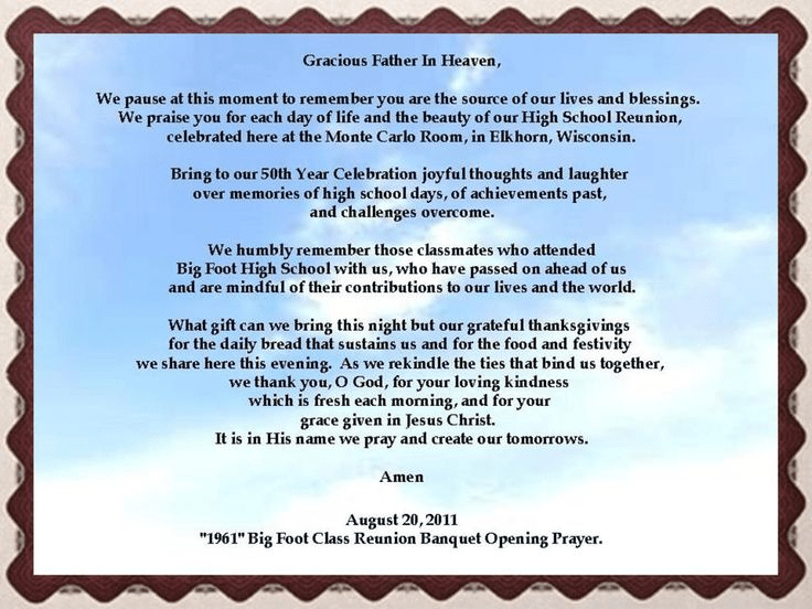 Opening meeting prayer examples