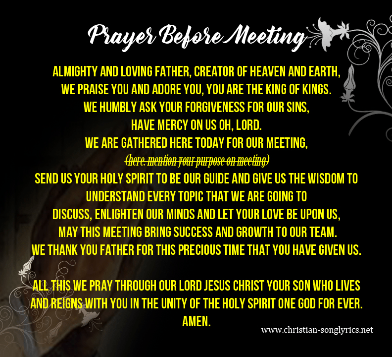 Opening meeting prayer examples
