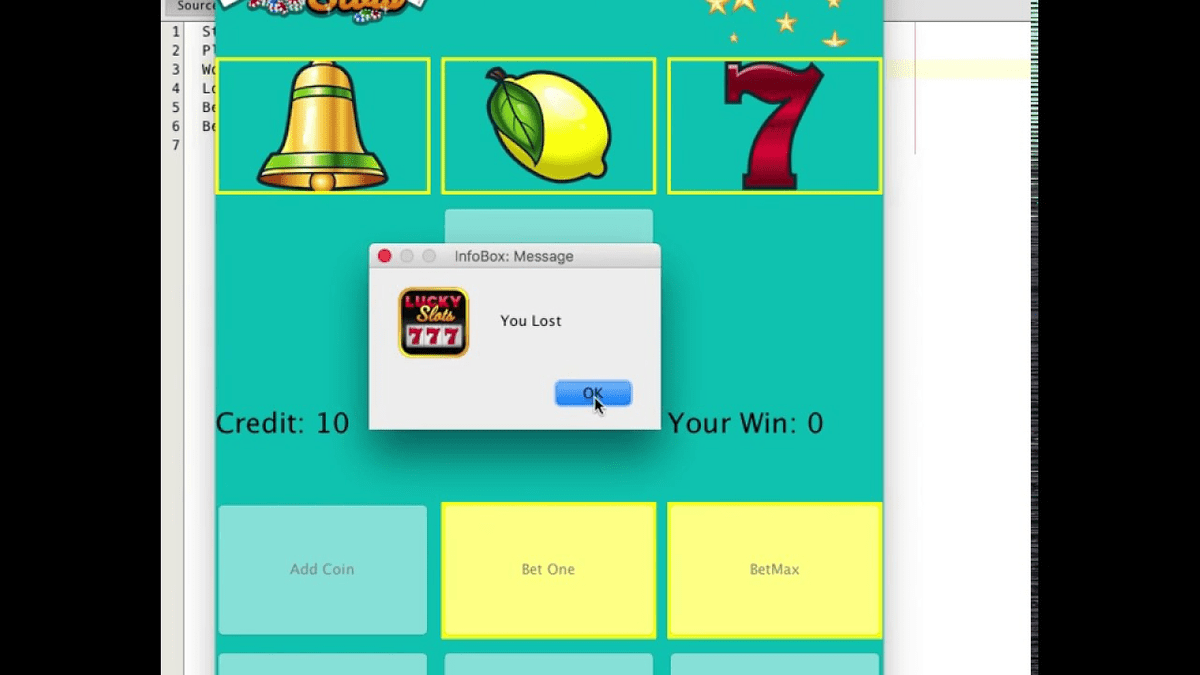 Slot machine java program code