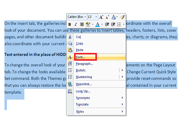 Word for mac show hidden text