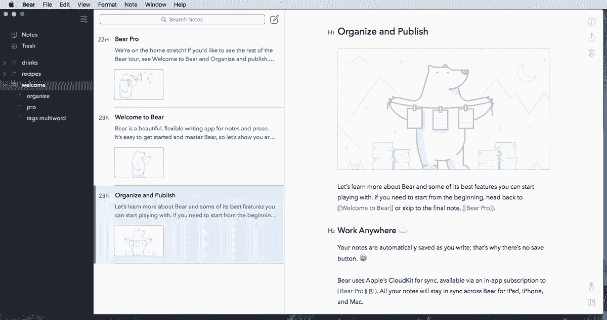 Best note taking app for mac bear