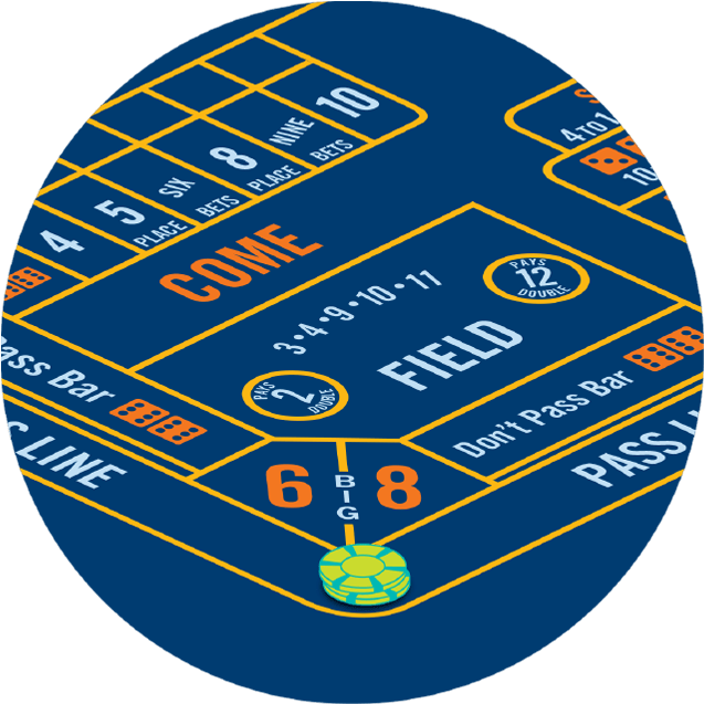 Craps pass line 6 and 8