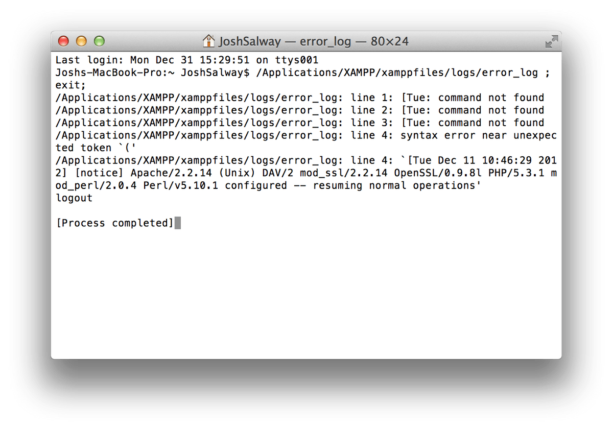 Enter password for mysql in mac os x terminal