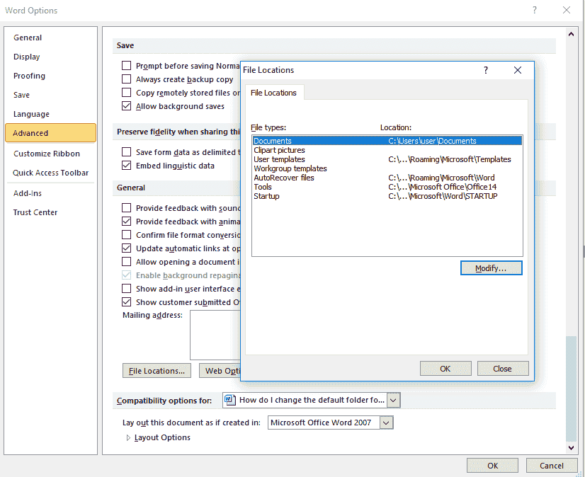 Excel for mac open to different directory