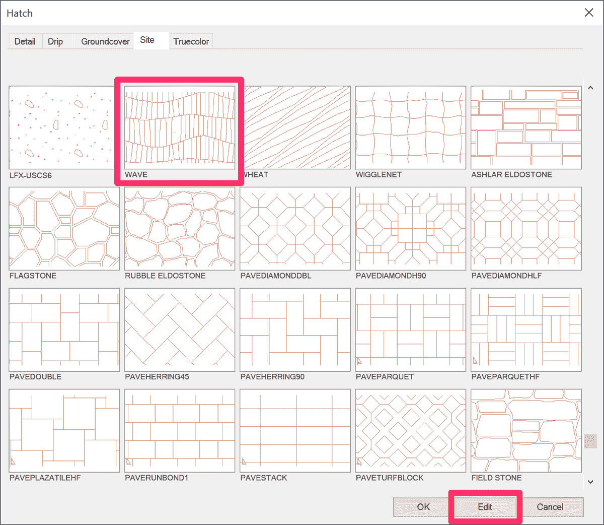Fish scale siding hatch pattern autocad