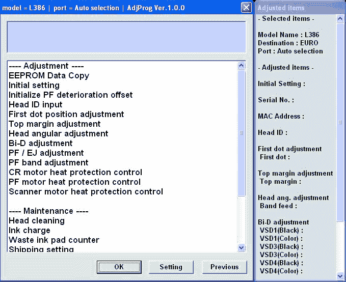 Epson l382l386l486 adjustment program