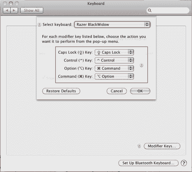 What is the mac key for control on a pc