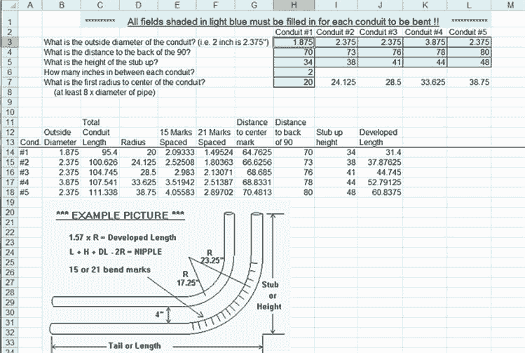 Compression Spring Bending Tube bending offset chart