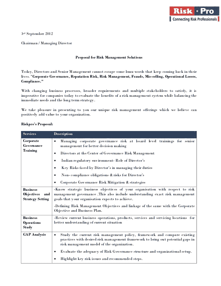 Organizational risk management policy