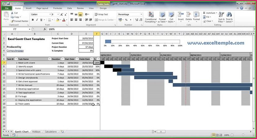 Ms project gantt chart template