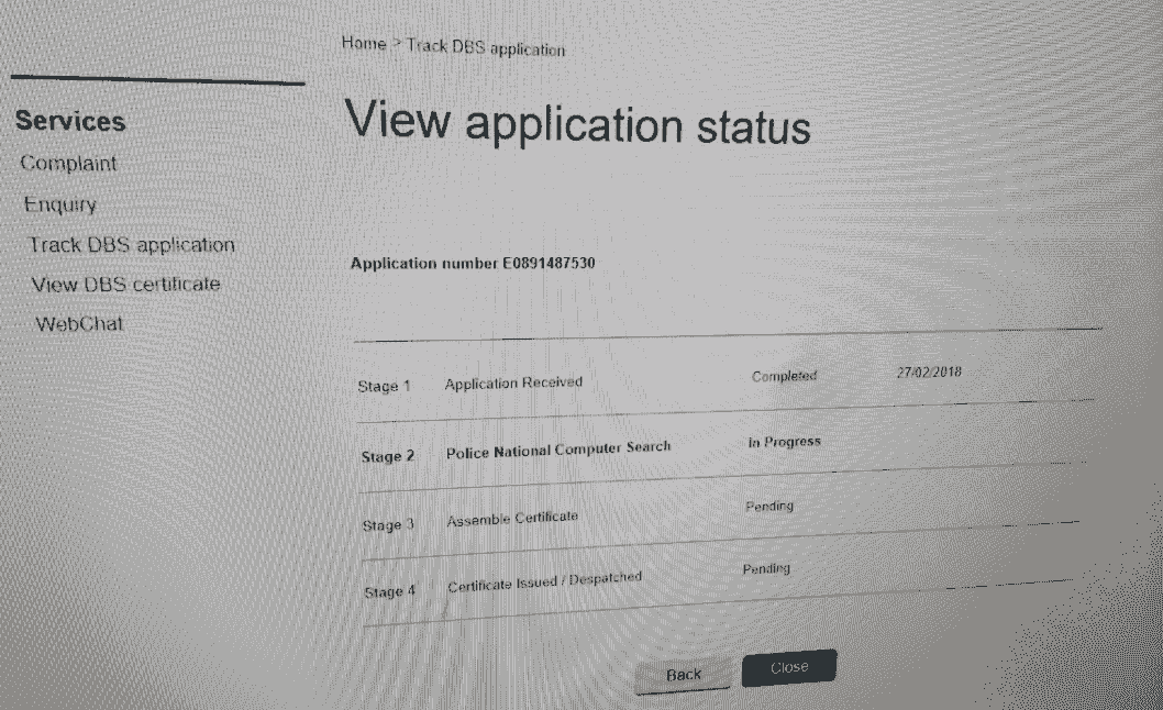 Enhanced dbs check online application form