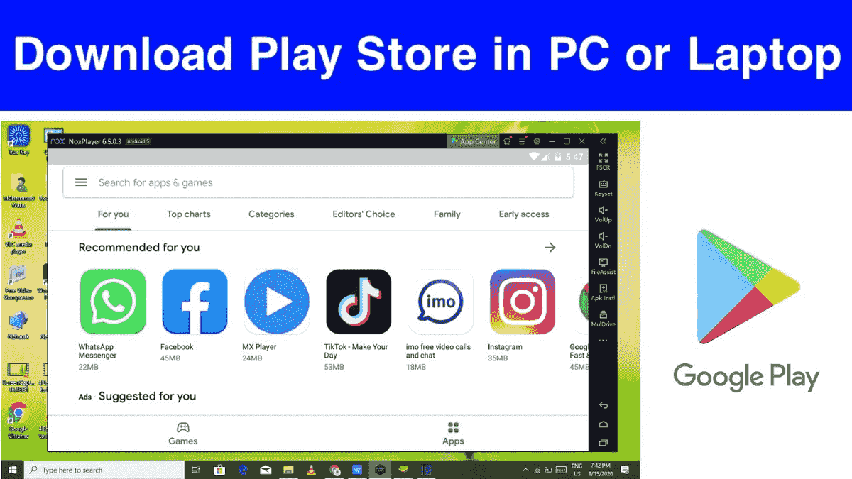 Play store download app for laptop