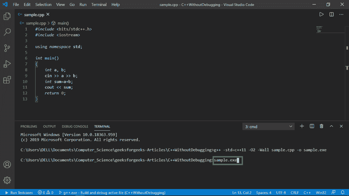 How to convert cpp into exe