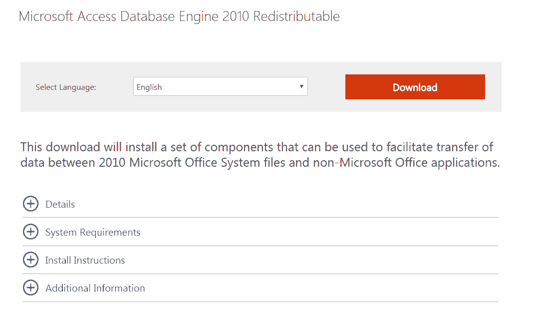 Microsoft access database engine 2019 redistributable